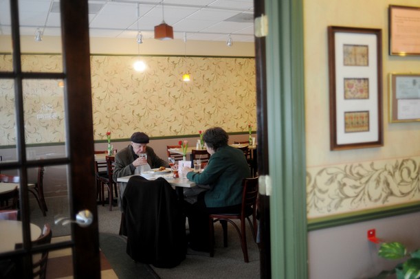 Francis Reynnet dines with his Caroline, both of Okemos, at Ayse's Turkish Cafe on Wednesday afternoon. Melanie Maxwell I AnnArbor.com